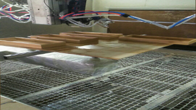 木盒四工位六轴工字盘往复联动喷涂设备